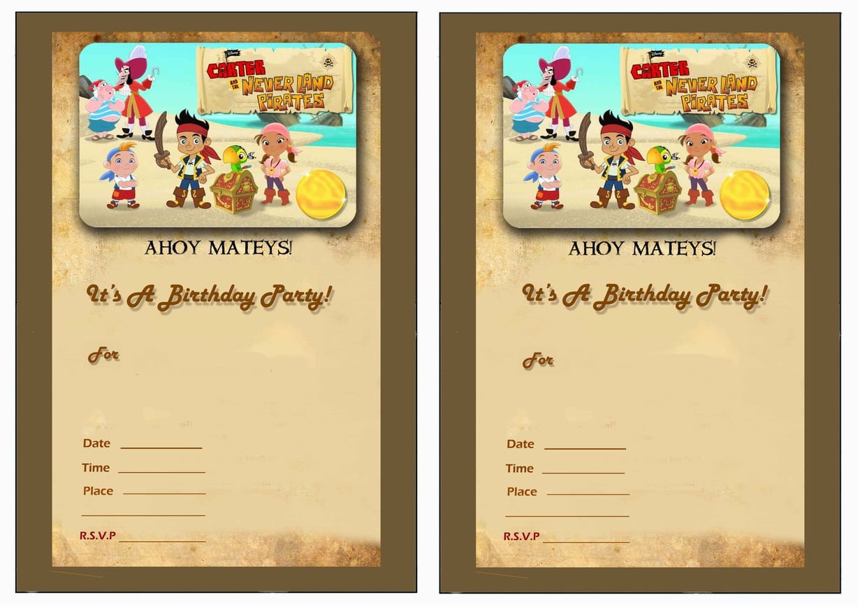 Jake And The Never Land Pirates Birthday Invitations â Birthday